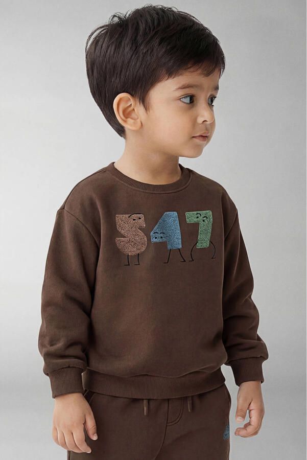 NAME IT MINI sweater met print bruin