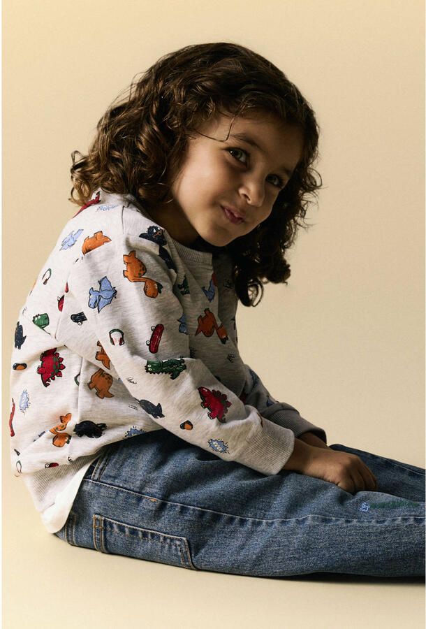 NAME IT MINI sweater met print grijs - Foto 2