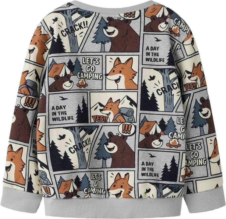 NAME IT MINI sweater met print grijs All over print - Foto 2