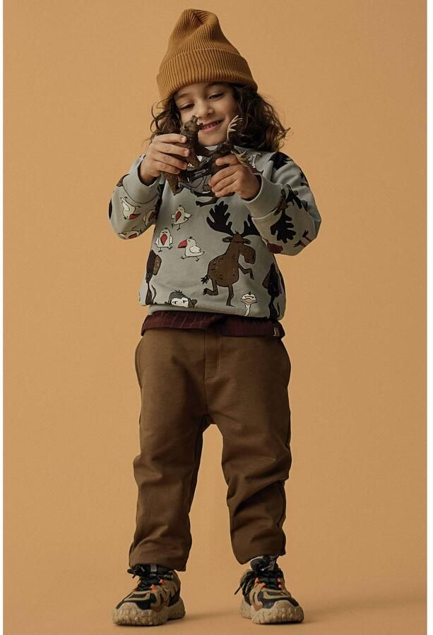 NAME IT MINI sweater met print grijs All over print