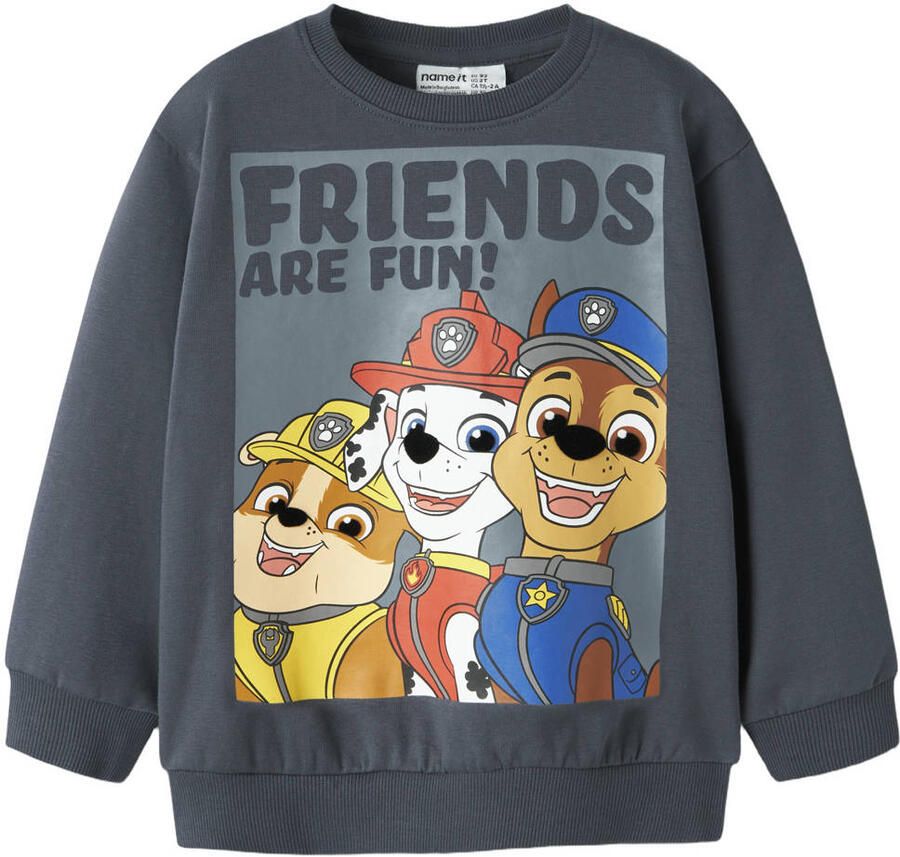 NAME IT MINI sweater met print grijsblauw