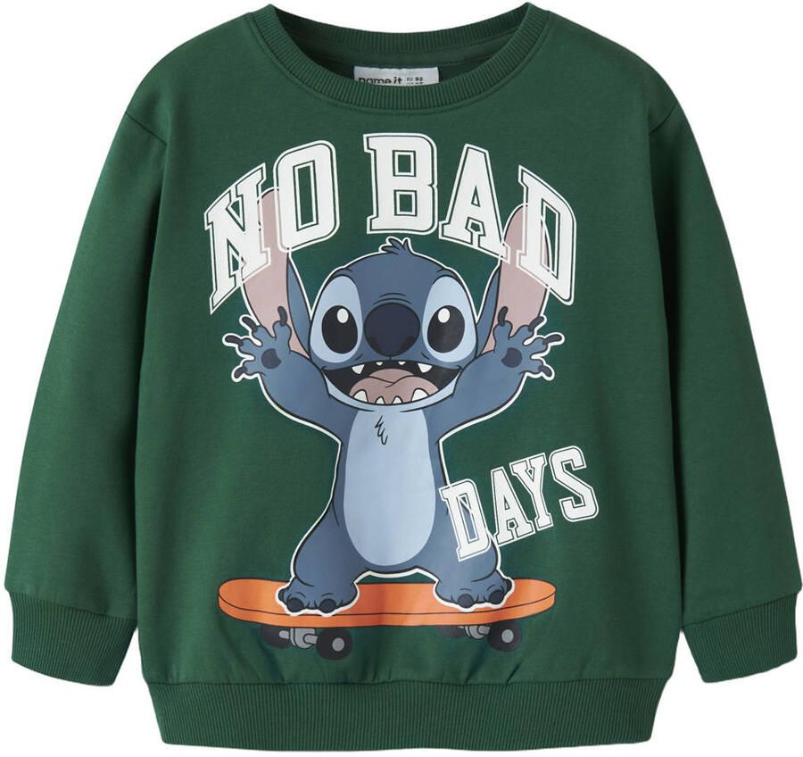 NAME IT MINI sweater met print groen