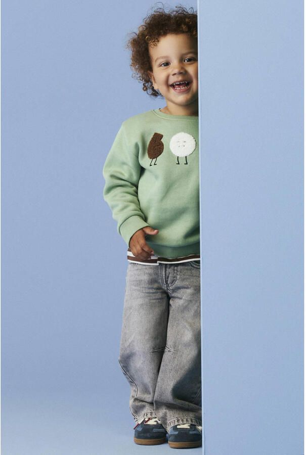 NAME IT MINI sweater met print groen - Foto 3