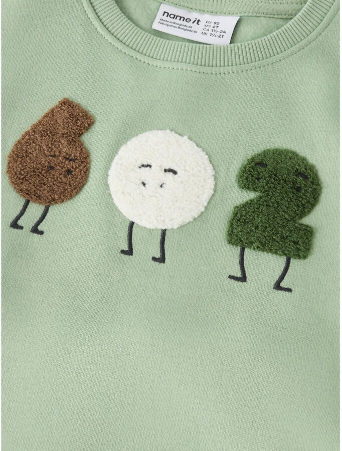 NAME IT MINI sweater met print groen - Foto 2