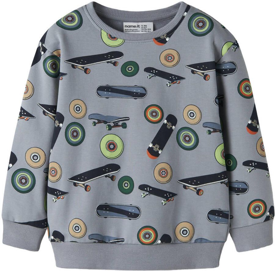 NAME IT MINI sweater met print lichtblauw