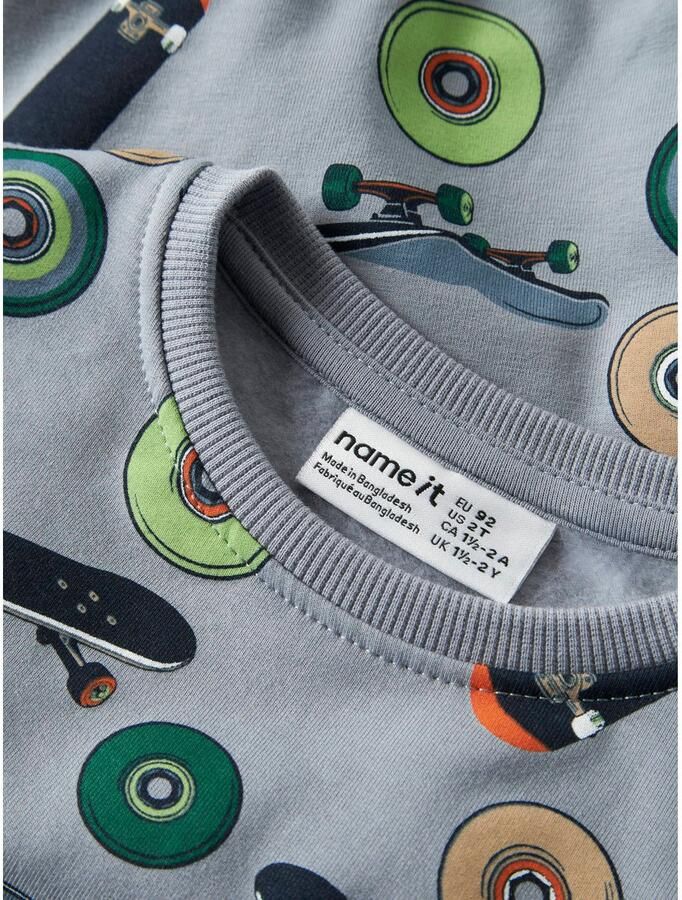 NAME IT MINI sweater met print lichtblauw - Foto 2