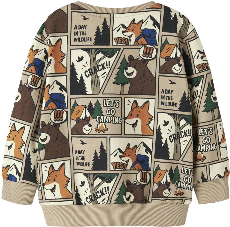 NAME IT MINI sweater met print lichtbruin - Foto 2