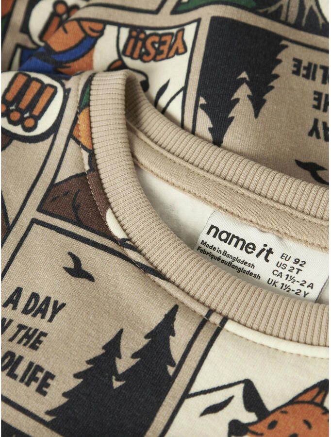 NAME IT MINI sweater met print lichtbruin - Foto 3