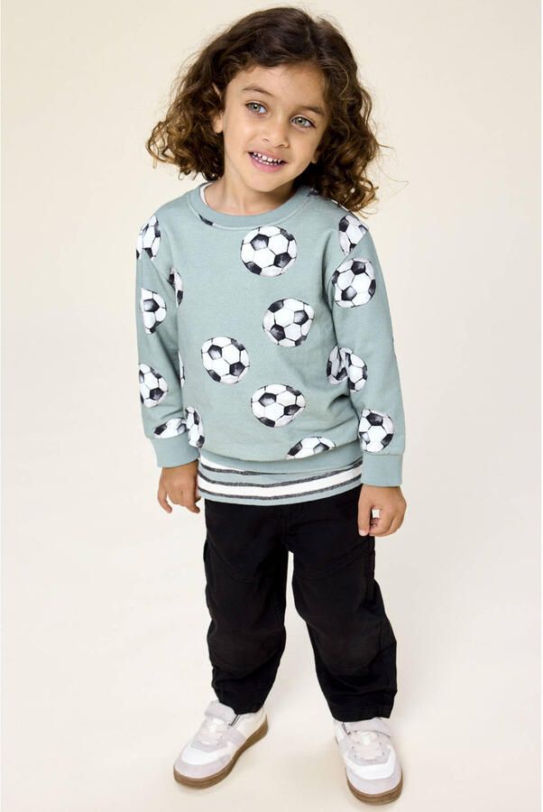NAME IT MINI sweater met print lichtgroen