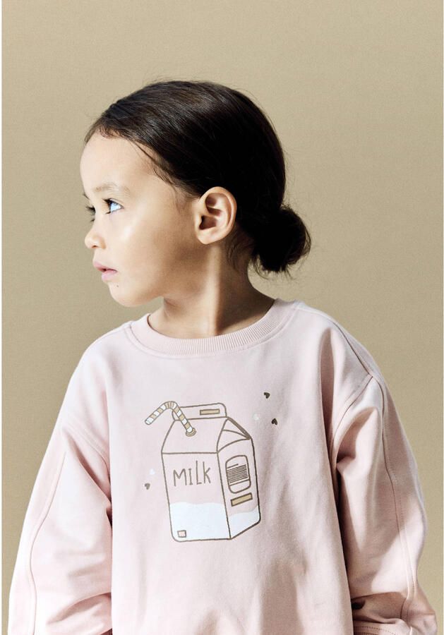 NAME IT MINI sweater met print lichtroze