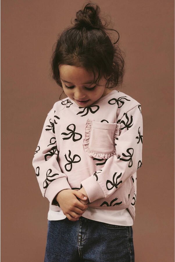 NAME IT MINI sweater met print lichtroze