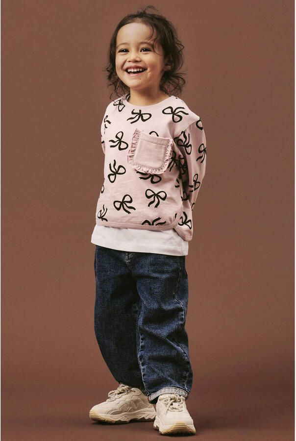 NAME IT MINI sweater met print lichtroze - Foto 2