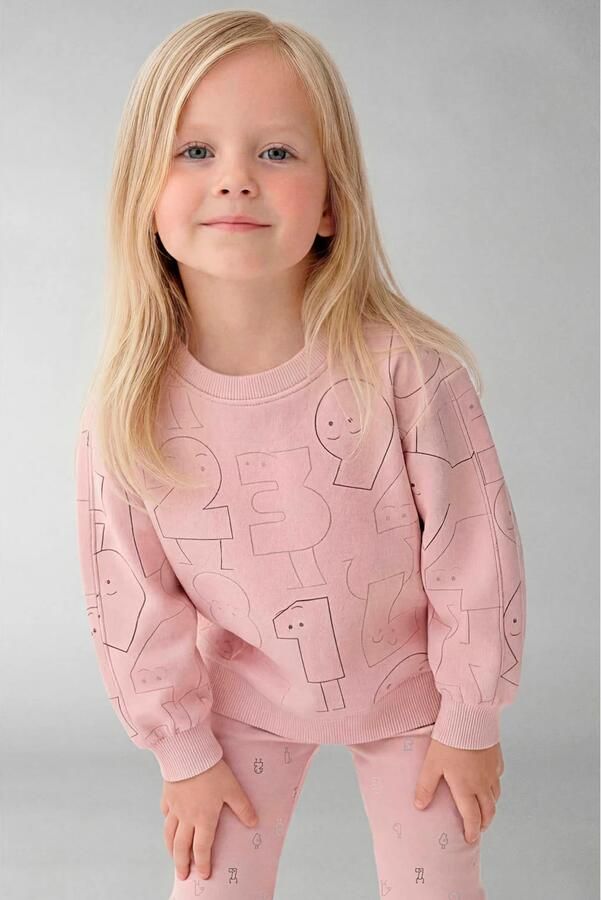 NAME IT MINI sweater met print lichtroze - Foto 3