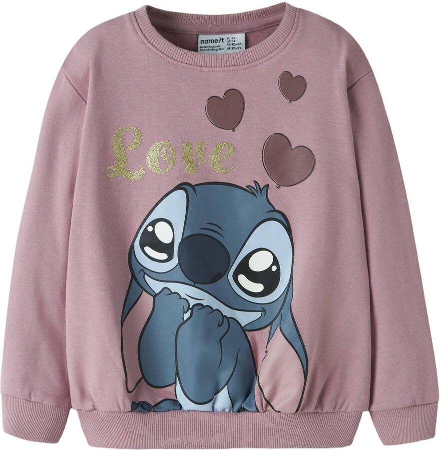 NAME IT MINI sweater met print lila