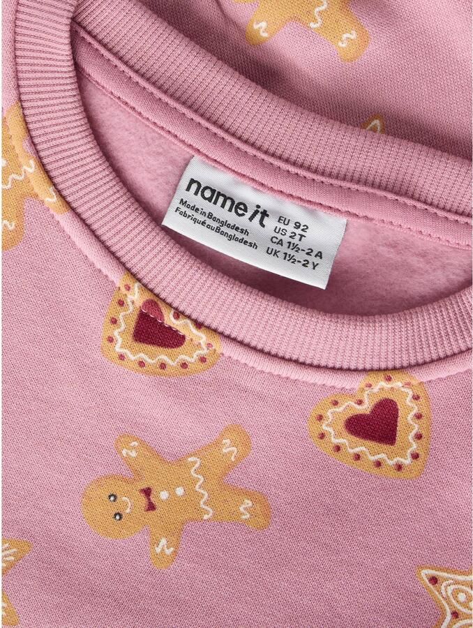 NAME IT MINI sweater met print roze All over print - Foto 2