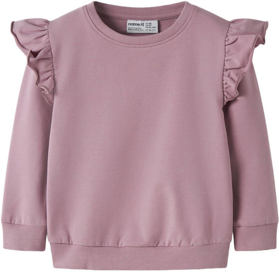 NAME IT MINI sweater met ruches lila