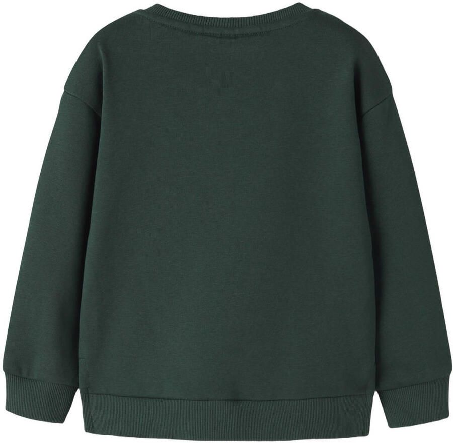 NAME IT MINI sweater met tekst donkergroen
