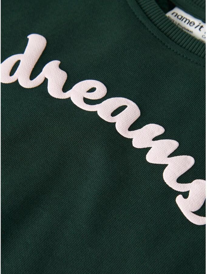 NAME IT MINI sweater met tekst donkergroen - Foto 2