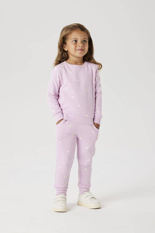 Name It Sweatshirt NMFVALBA – Sweater met hartjes-alloverprint en ribboorden - Foto 3