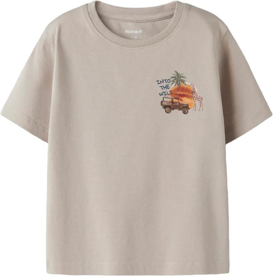 NAME IT MINI T-shirt met backprint grijs