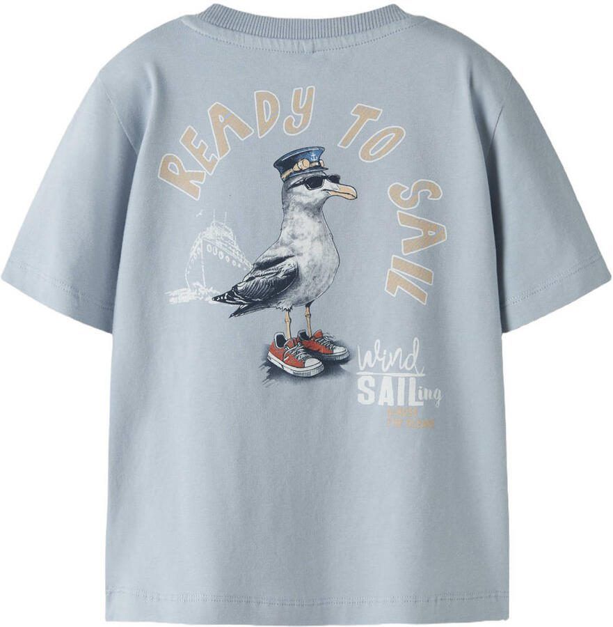 NAME IT MINI T-shirt met backprint lichtblauw