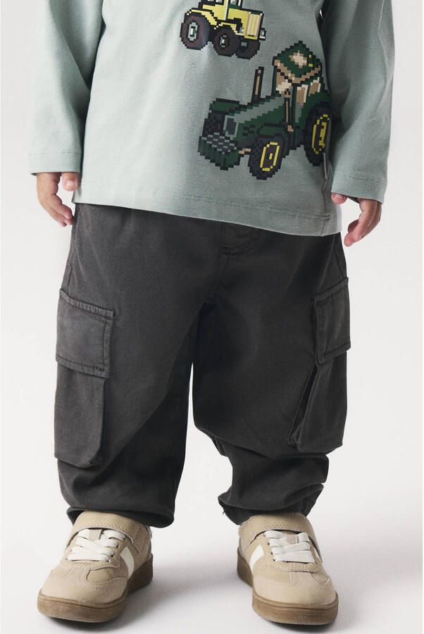 NAME IT MINI tapered babybroek bruin