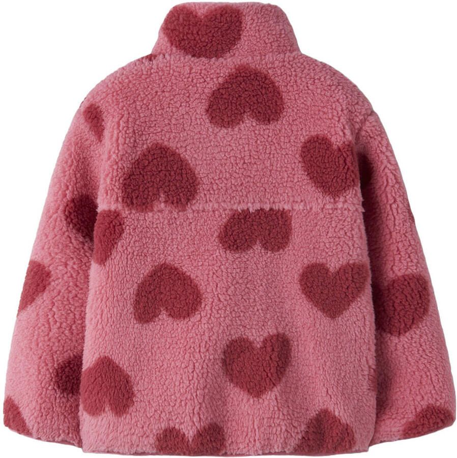 NAME IT MINI teddy jas met hartjes roze - Foto 2