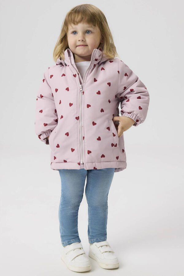 NAME IT MINI tussenjas met hartjes roze