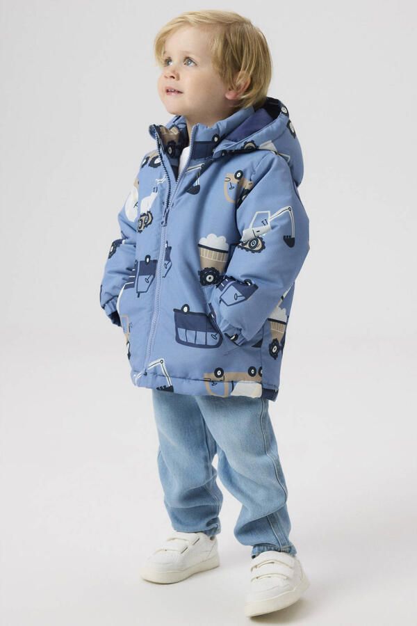 NAME IT MINI tussenjas met print blauw