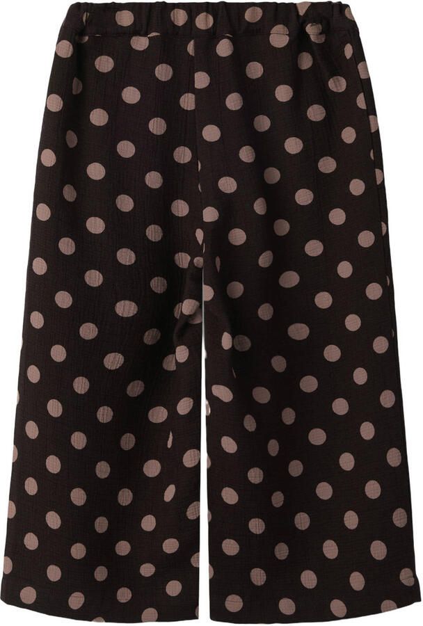 NAME IT MINI wide leg casual broek met stippen bruin