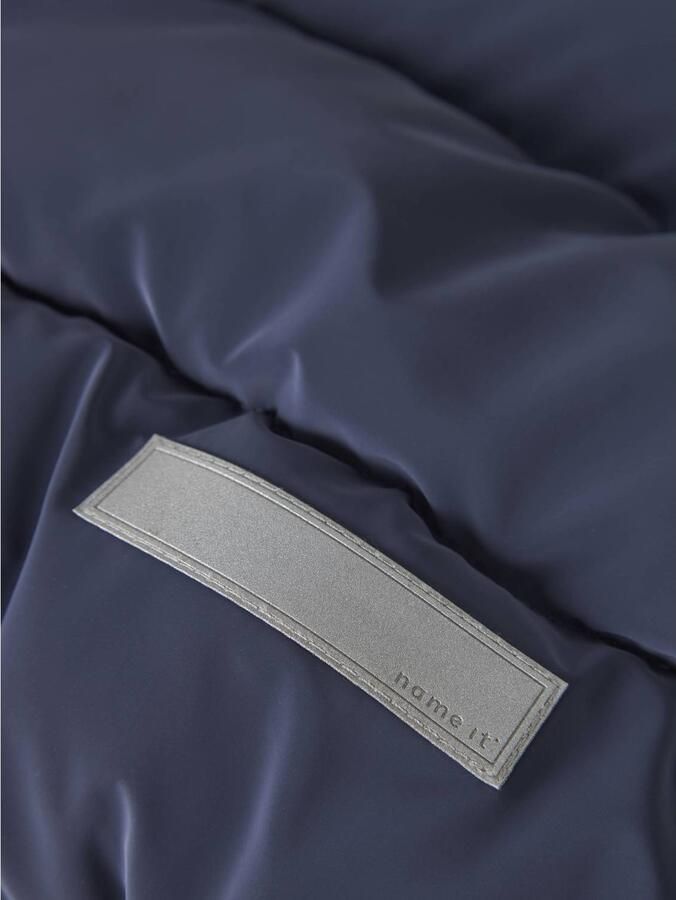 NAME IT MINI winterjas donkerblauw Jongens Polyester Capuchon Effen - Foto 3