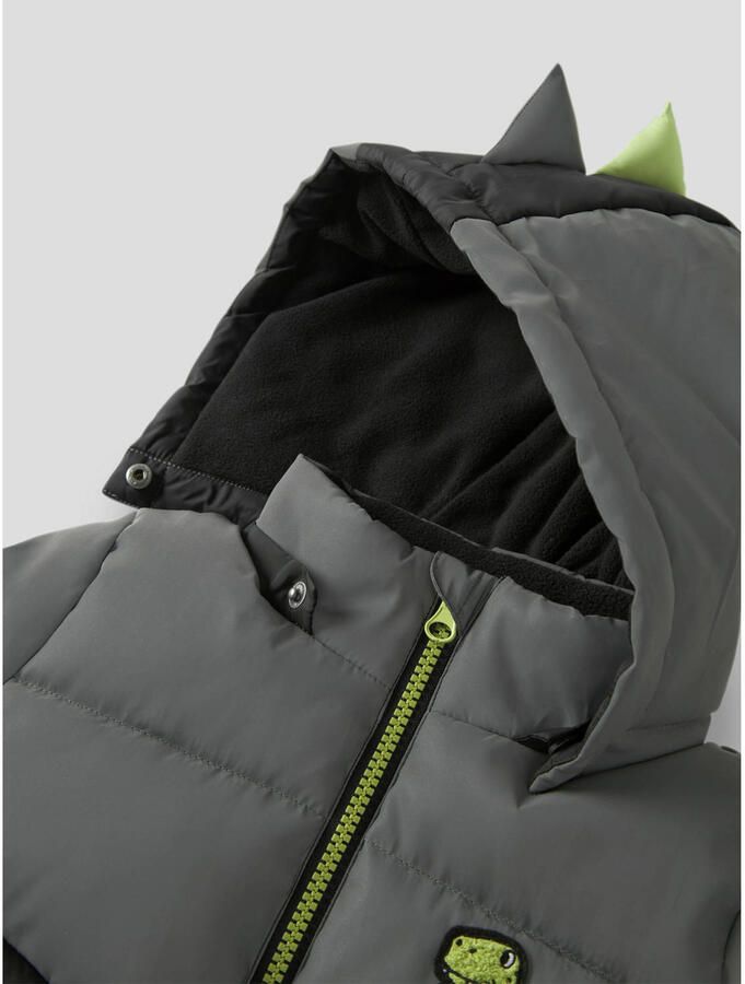 NAME IT MINI winterjas zwart grijs Jongens Polyester Capuchon Meerkleurig - Foto 2