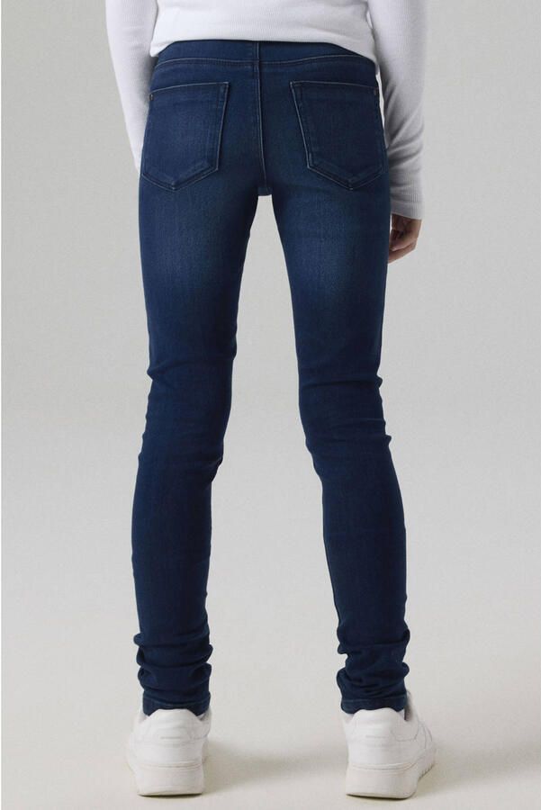 Name it skinny jeans NKFPOLLY dark blue denim Blauw Meisjes Stretchdenim 134 - Foto 5