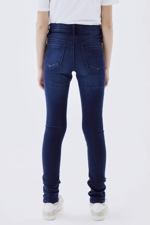 Name it skinny jeans NKFPOLLY dark blue denim Blauw Meisjes Stretchdenim 116