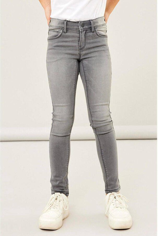 Name it skinny jeans NKFPOLLY light grey denim Grijs Meisjes Stretchdenim 122