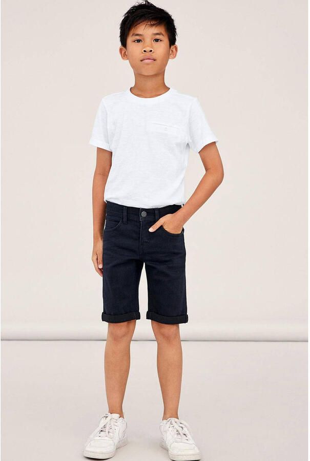 NAME IT KIDS slim fit jeans bermuda NKMSOFUS black denim Korte broek Zwart Jongens Stretchkatoen - Foto 2