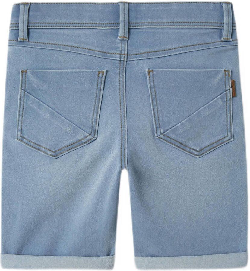 Name it KIDS slim fit jeans bermuda NKMSOFUS light denim short Blauw Jongens Stretchdenim 140