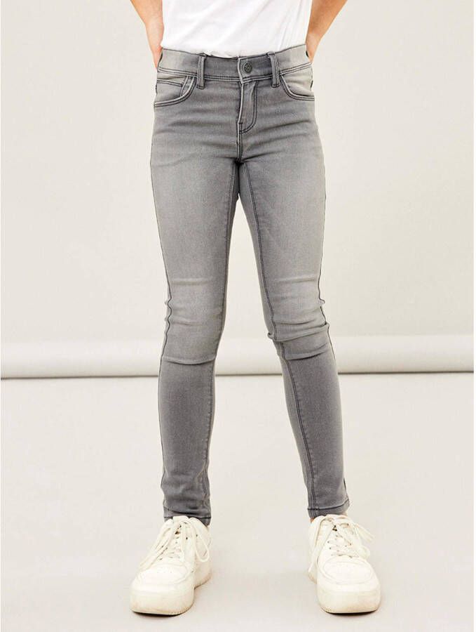 Name it skinny jeans NKFPOLLY light grey denim Grijs Meisjes Stretchdenim 122