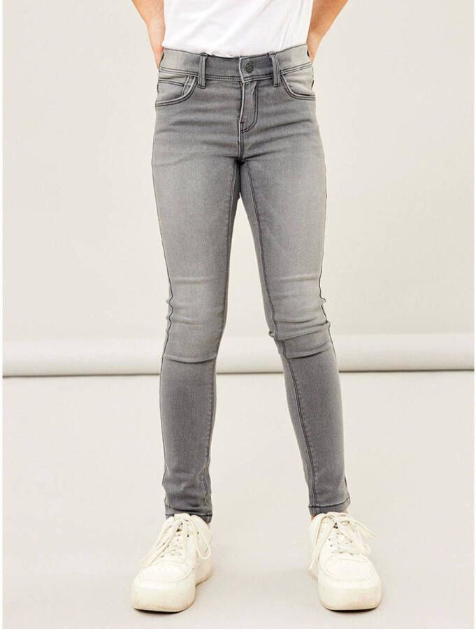 Name it skinny jeans NKFPOLLY light grey denim Grijs Meisjes Stretchdenim 128