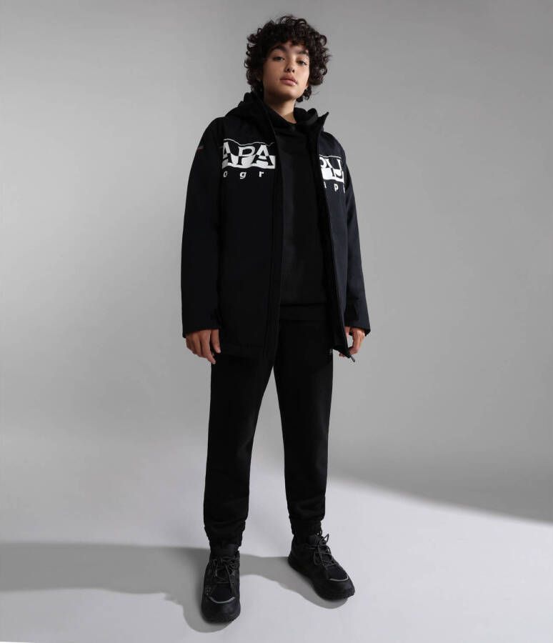 Napapijri sweater zwart Jongens Biologisch katoen Ronde hals Effen 164