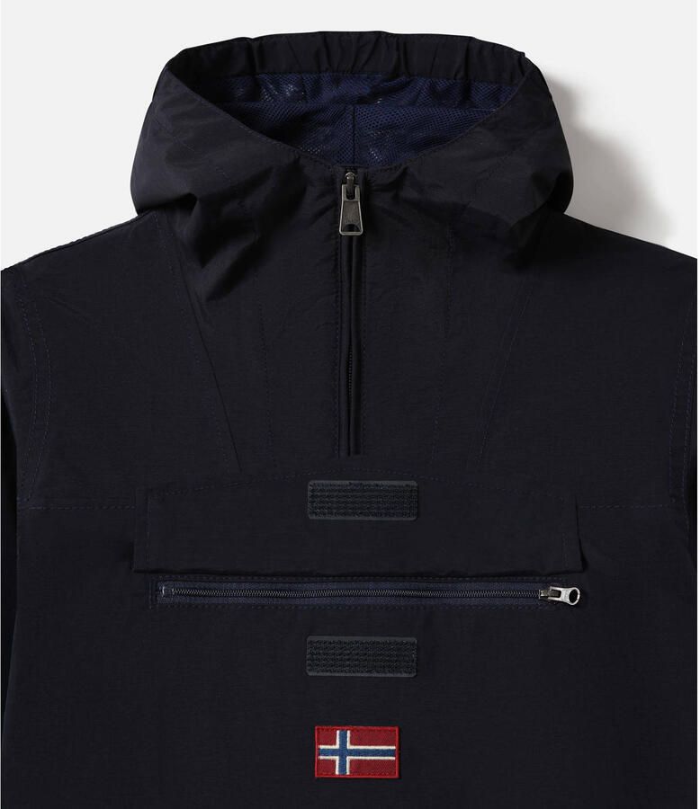 Napapijri anorak zomerjas Rainforest donkerblauw Jongens Polyamide Capuchon 176