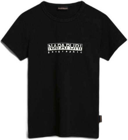 Napapijri T-shirt K S-BOX SS 1 met logo zwart Jongens Katoen (duurzaam) Ronde hals 128