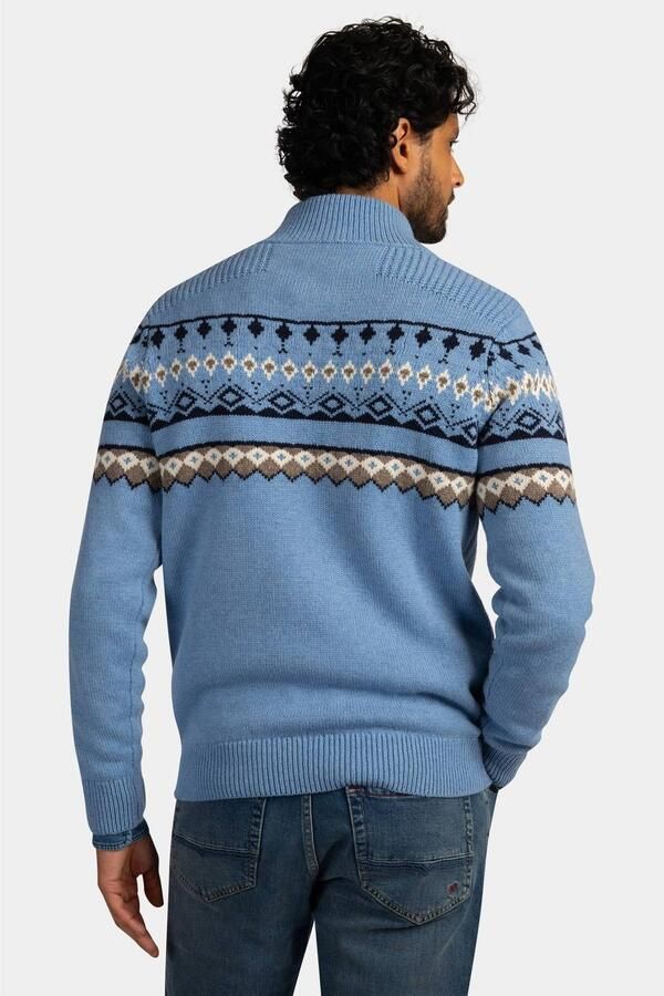 New Zealand Auckland gebreide noorse trui met print en wol blauw - Foto 2
