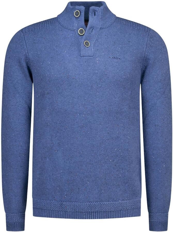 New Zealand Auckland katoenen regular fit gebreide trui blauw