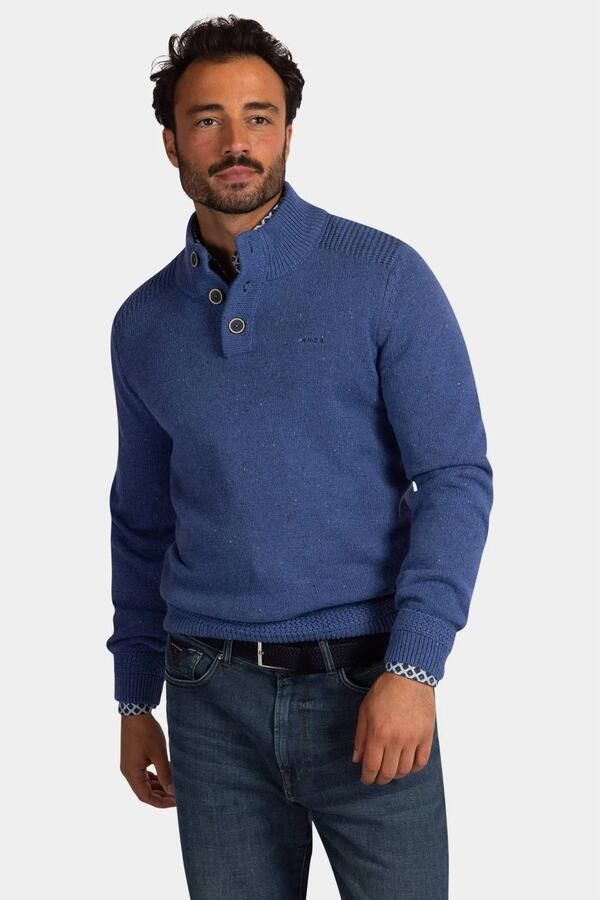 New zealand auckland NZA Pullover Mocker Eltham Knit Melange Capri Blue - Foto 3