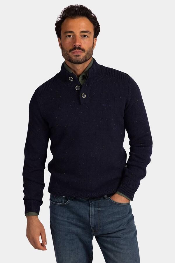New zealand auckland NZA Pullover Mocker Eltham Knit Melange Oxford Navy