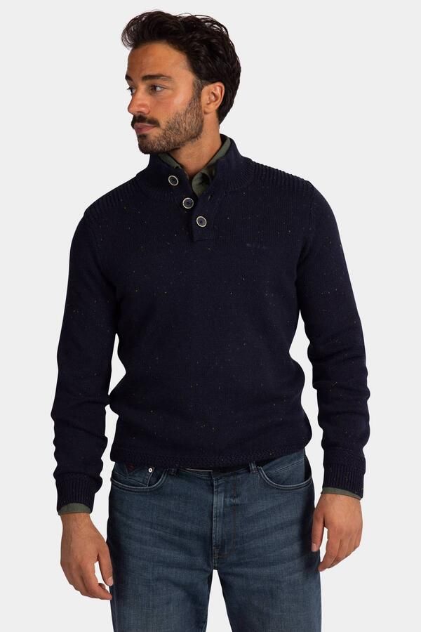 New zealand auckland NZA Pullover Mocker Eltham Knit Melange Oxford Navy - Foto 3
