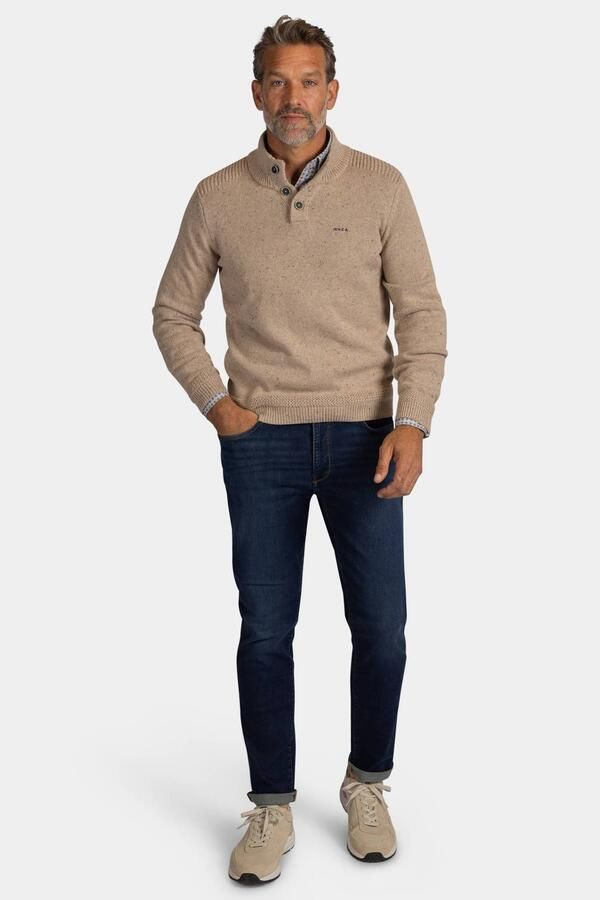 New Zealand Auckland katoenen regular fit gebreide trui tan sand - Foto 3