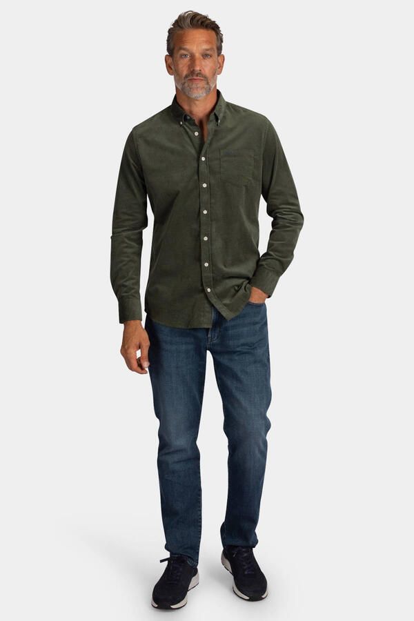 New Zealand Auckland regular fit corduroy overhemd ranger green - Foto 2