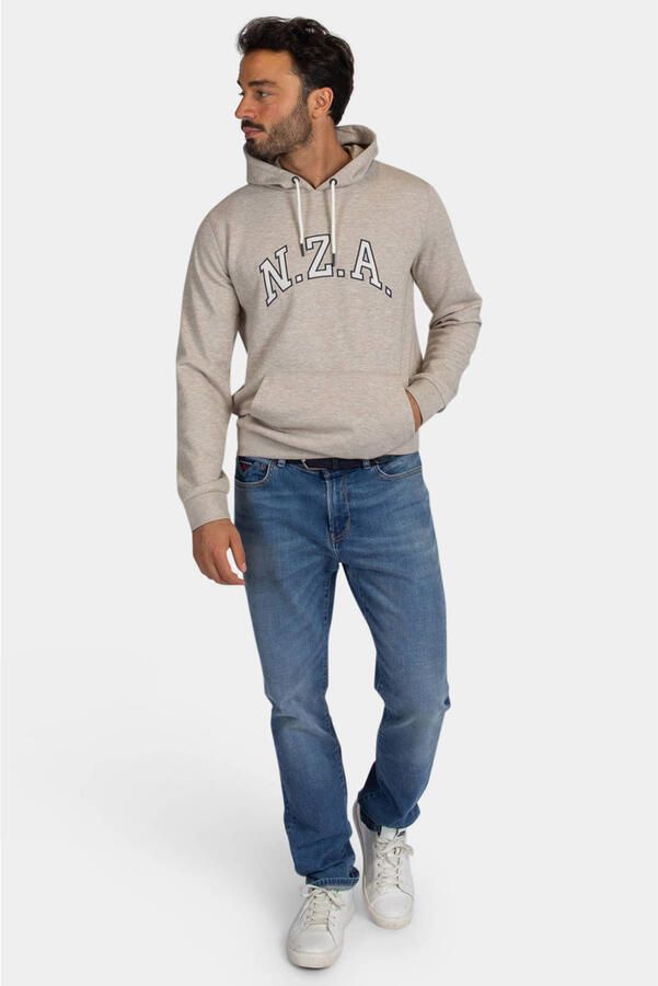 New Zealand Auckland regular fit hoodie met print tan sand - Foto 2